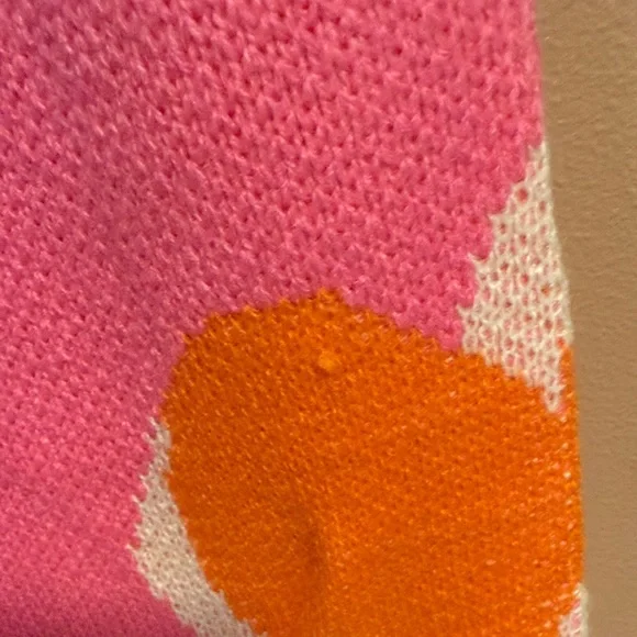 Women's Pink Floral Crewneck Sweater - Casual Oversized Knit - Picture 9 of 11